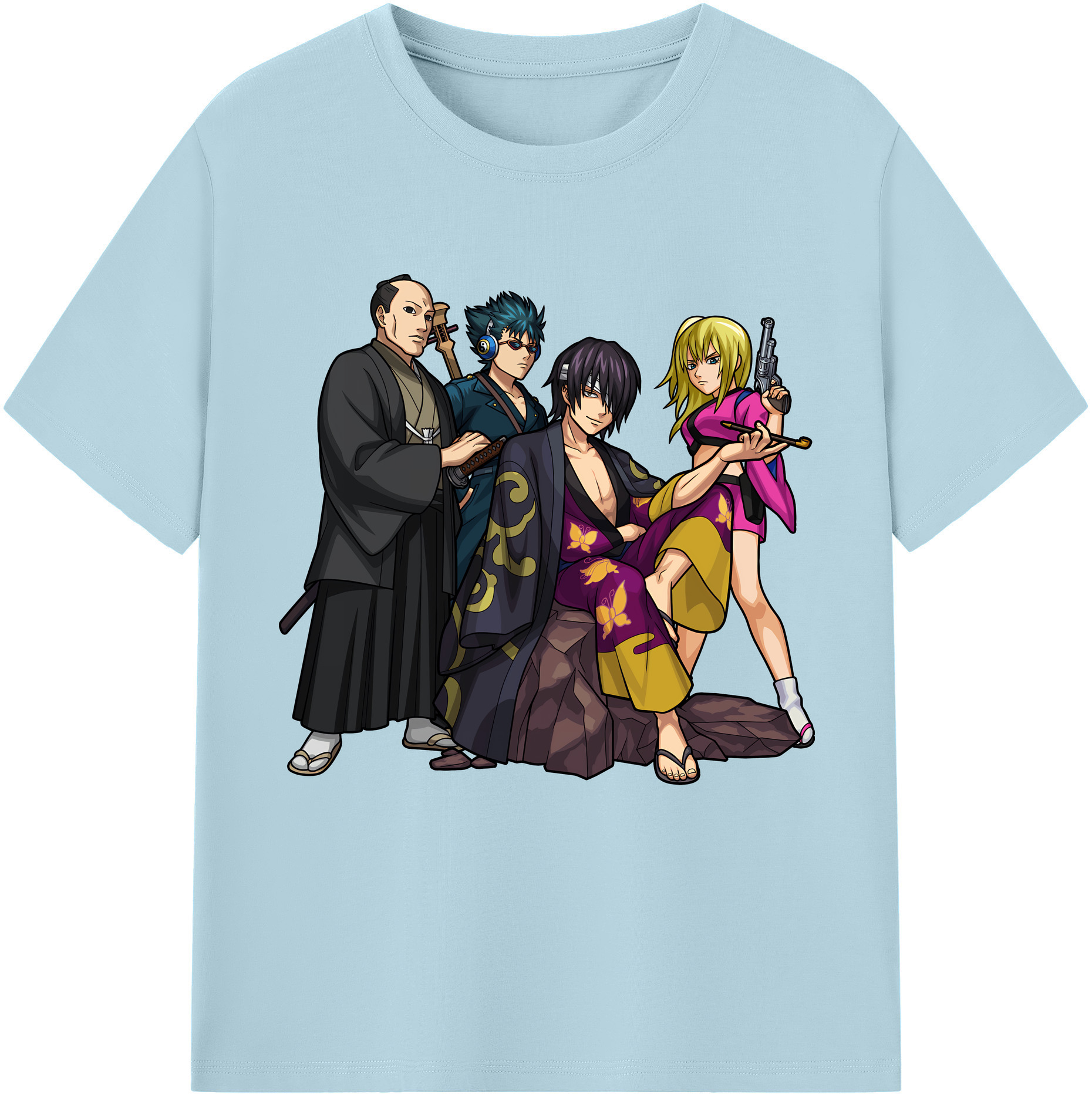 （画像用） ぎんたま 坂田銀時（さかたぎんとき） 神楽 志村新八（しむら しんぱち） GINTAMA Sakata Gintoki Kagura Shimura Shinpachi 綿100％半袖Tシャツ（フロントプリント）